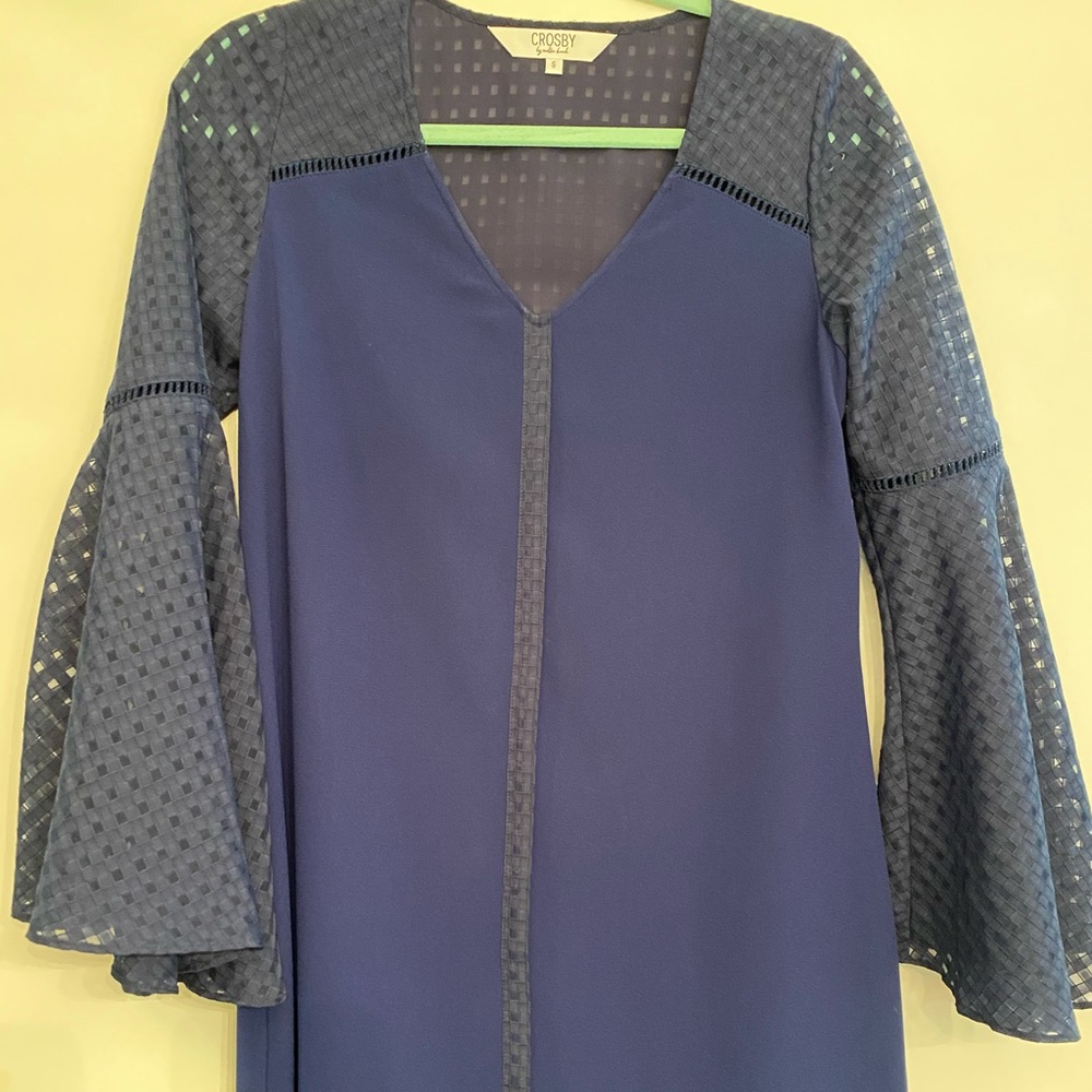Crosby dress- bell sleeves- Navy- size S-NeverWorn